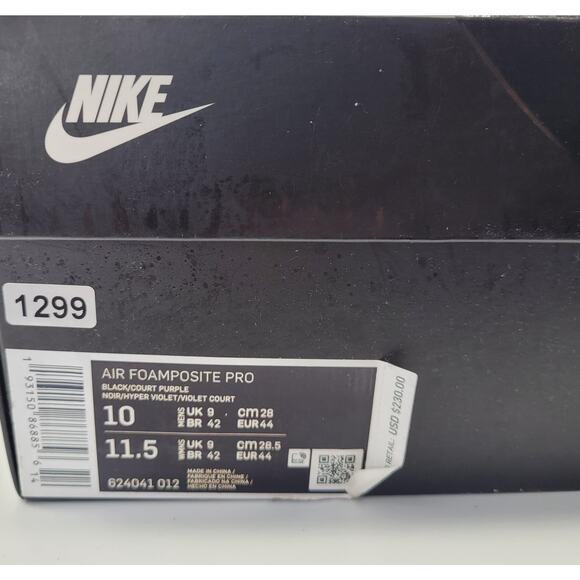 Nike NIB Air Foamposite Pro Black Court Purple Athletic Shoe Size Men\'s 10 main image 4